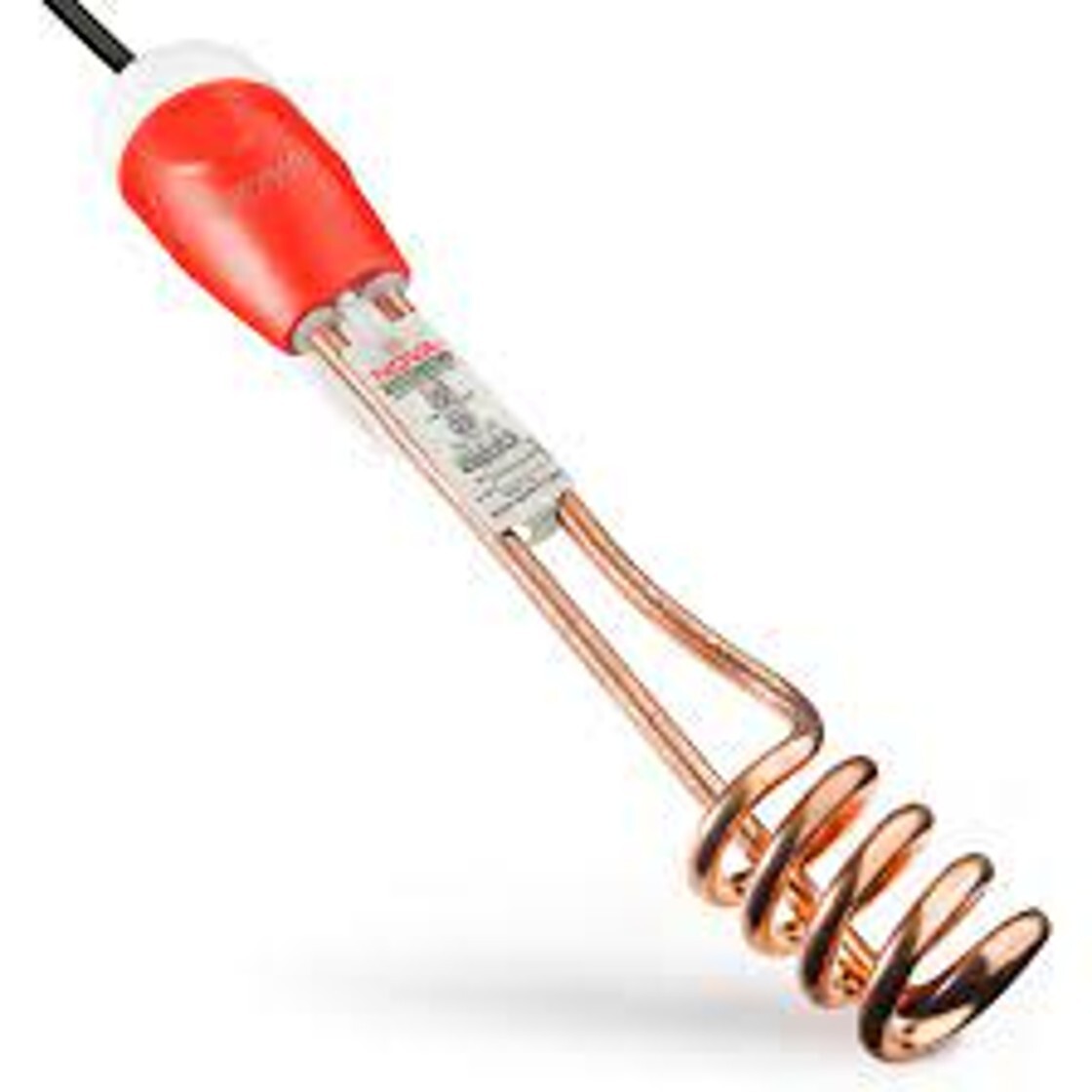 Immersion Rod - Copper & Plastic, 250-300 Mm Length | 1000-2000w Power, Indian Plug For Efficient Heating Of Liquids