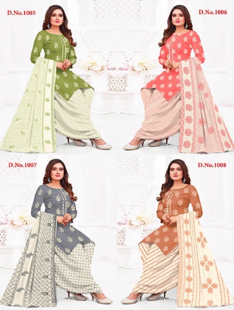 Ganeshji Anupama Vol-1 Dress Material - Heavy Cotton Fabric (Top: 2.00 Mtrs, Bottom: 2.50 Mtrs, Dupatta: 2.00 Mtrs) | Elegant Traditional Look