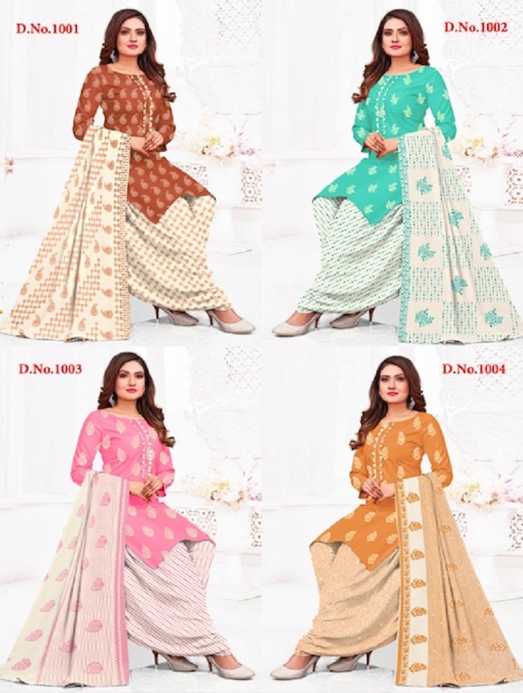 Ganeshji Anupama Vol-1 Dress Material - Heavy Cotton Fabric (Top: 2.00 Mtrs, Bottom: 2.50 Mtrs, Dupatta: 2.00 Mtrs) | Elegant Traditional Look
