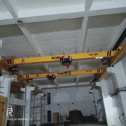 Single Girder Overhead Cranes - Stainless Steel, Yellow Color | New Industrial Usage, 1 Year Warranty