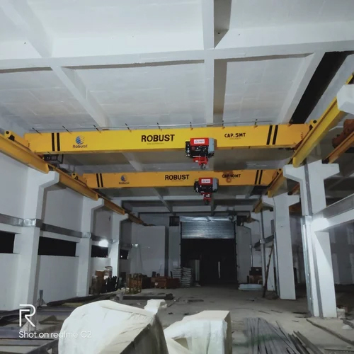 Electric Overhead Traveling Cranes - Bold Yellow, Durable & Rust-proof | Industrial Electric Lifting Solution With 1-year Warranty