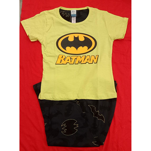 बैटमैन प्रिंट बेबी गर्ल्स नाइट सूट सेट