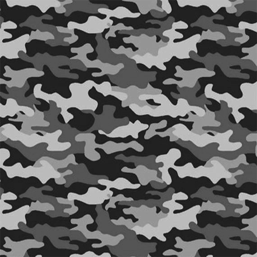 White/black Army Print Fabric
