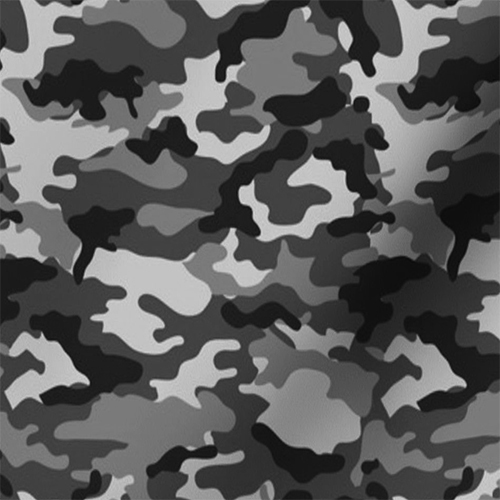 White/black Army Print Fabric