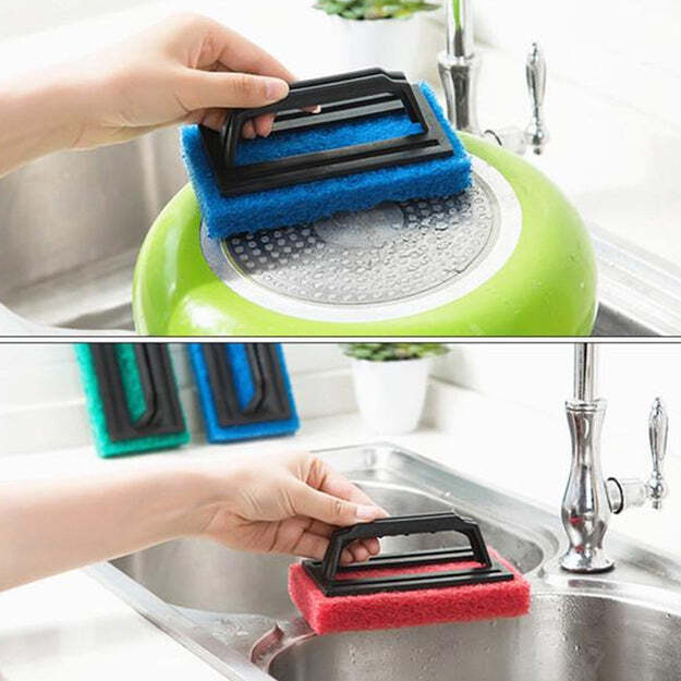 Tile Cleaning Scrubber Brush - Durable Plastic Handle, Ergonomic Design For Effortless Cleaning