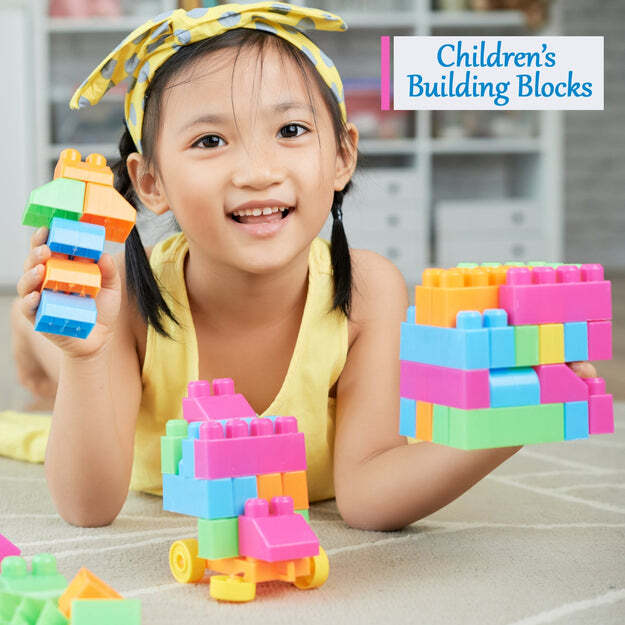 Building Blocks Set For Kids - 60 Multicolor Bricks, 22x21x7 Cm | Safe, No Burr, Portable Zippered Packet, Enhances Creativity And Intelligence