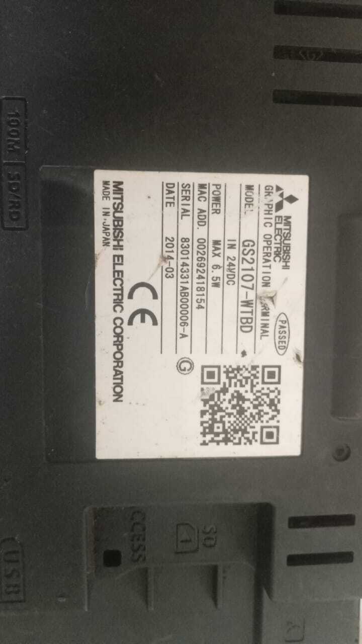 Mitsubishi Gs2107-wtbd Sr.83014331ab00006-a Hmi - Application: Industrial Automation