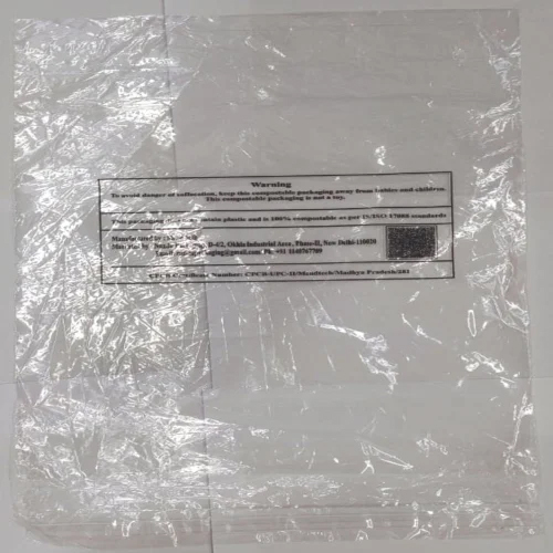 Printed Compostable Poly Bag - Color: Transparent
