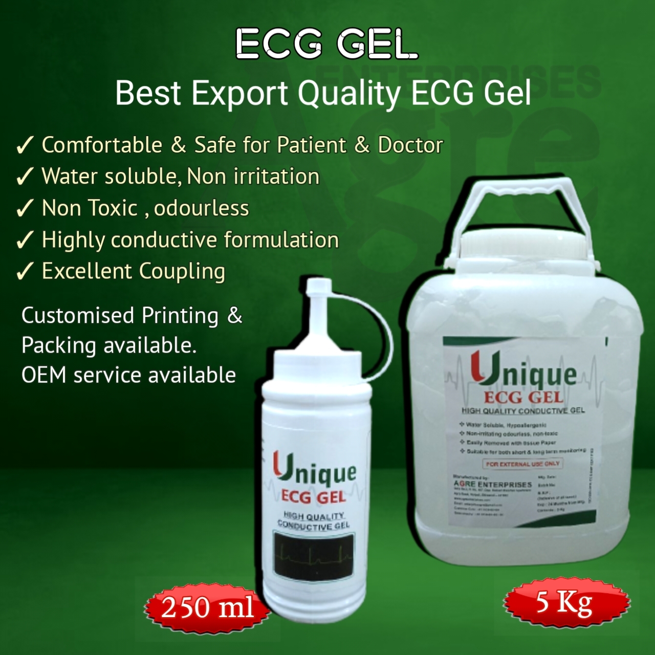 Ecg Gel - 250 Ml Bottle, White Color | High Conductivity, Non-toxic, Non-irritating, Ideal For Electrocardiography & Sports Monitoring