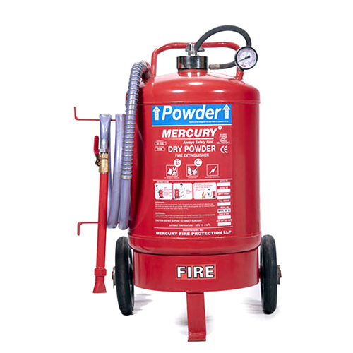 Trolley Mounted Dry Chemical Powder Type Fire Extinguishers - Color: As Per Availability