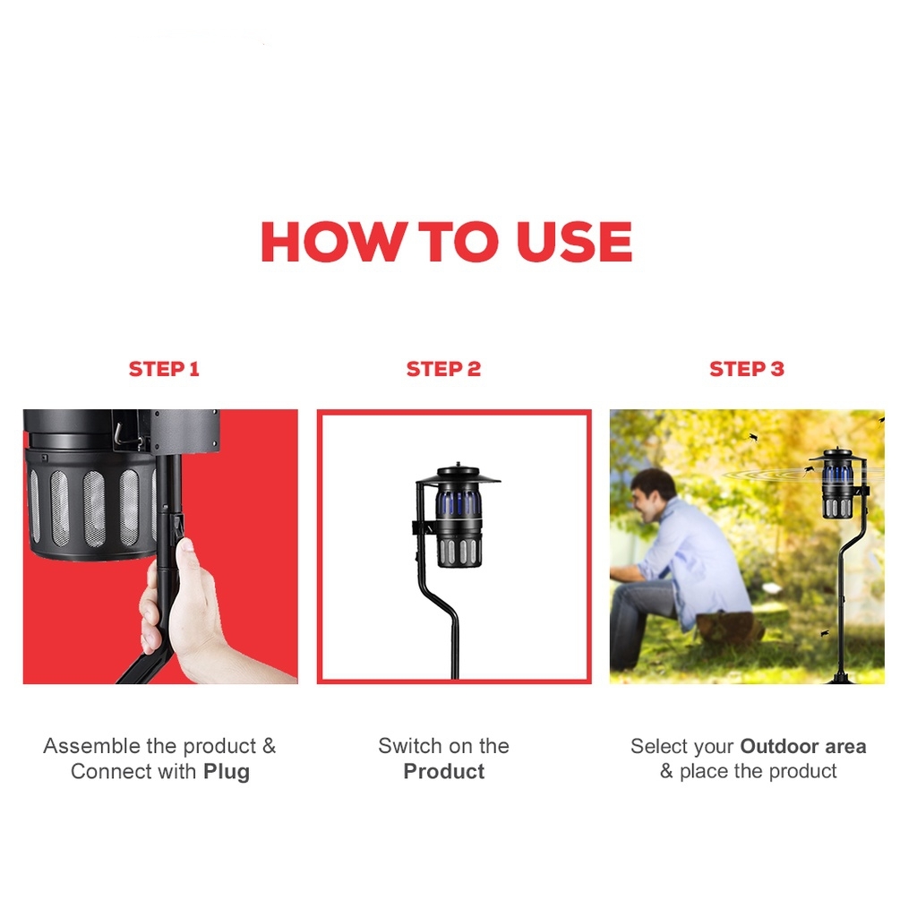 Insect Trapper - Abs & Metal, 600 Sqft Coverage | Innovative Bionic Violet Lamp, No Chemicals, Plug & Play