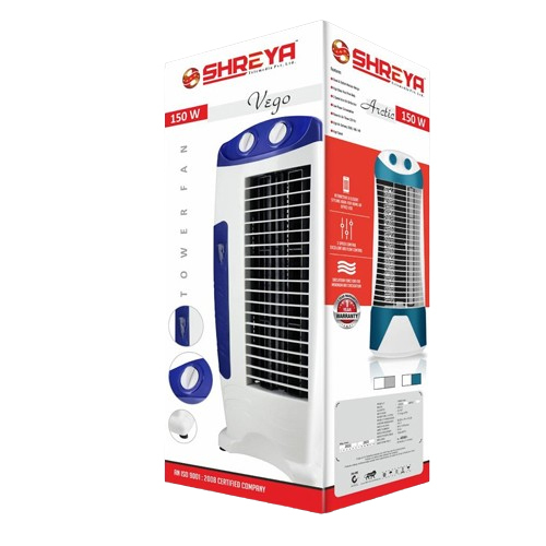 Vego Cooler - 150W Portable Stainless Steel Design | Floor Standing, User-Friendly, Energy-Efficient Cooling Solution