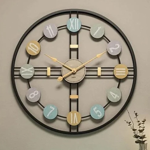 Multicolor Metal Wall Clock