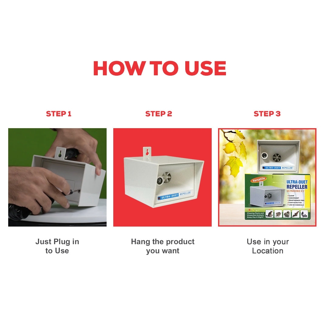 Pest-o-run Ls-928 - Abs Plastic, 14x12.2x11 Cms | Ultra-duet Ultrasonic Mice Repeller, Indoor & Outdoor Use, 200sqft Coverage, No Kill Technology, Safe For Food & Environment