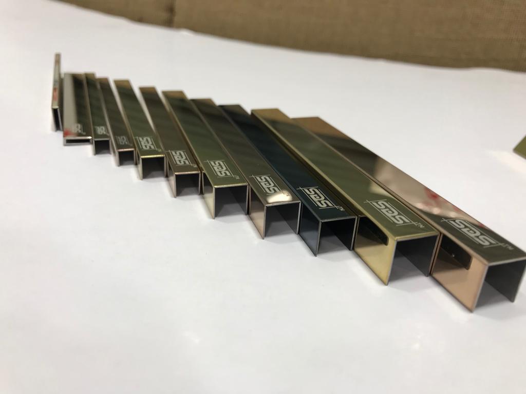 Stainless Steel Inlay U Profiles - Color: Golden And Green