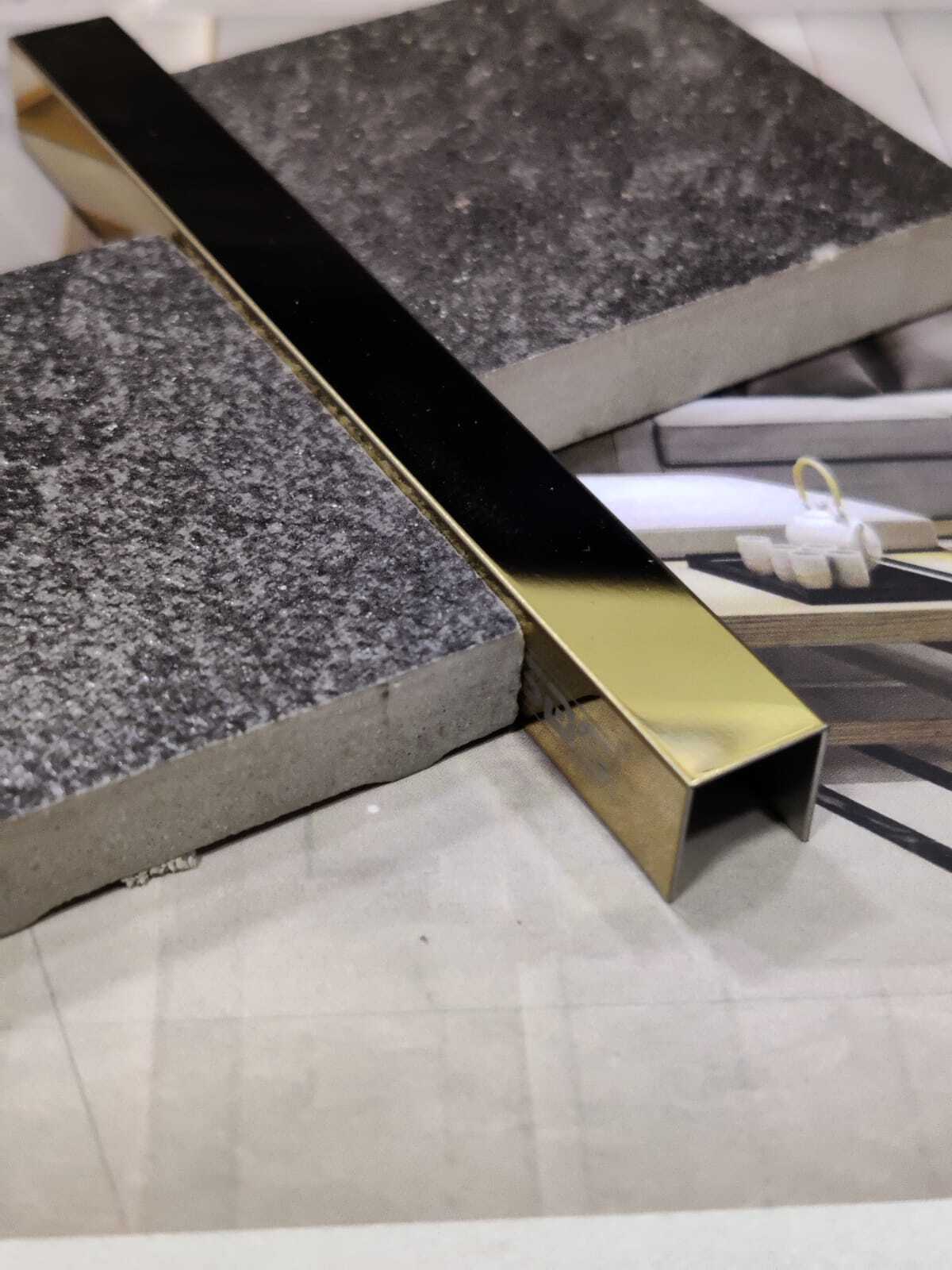 Stainless Steel Inlay U Profiles - Color: Golden And Green