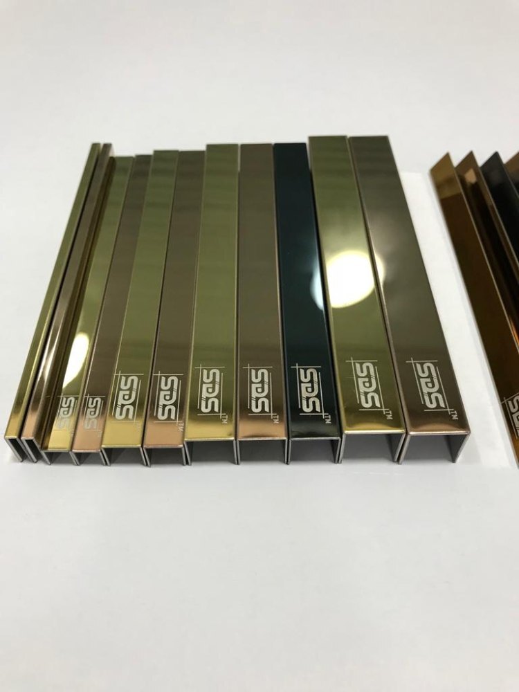 Stainless Steel Inlay U Profiles - Color: Golden And Green