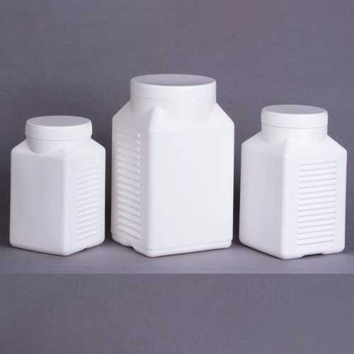 HDPE रिब्ड स्क्वायर जार्स