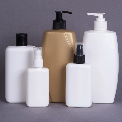 White & Golden Hdpe Or Pp Flat Bottles