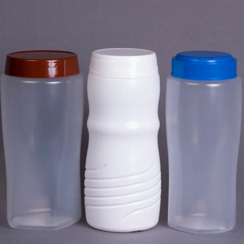 Health Drinks and Malt Storage Jars - HDPE, 500/600 Grm, 84/80 mm Diameter x 231/190 mm Height, White & Transparent, Strong Screw Cap with Sealing Gasket, Moisture-Proof and Leak-Resistant Design