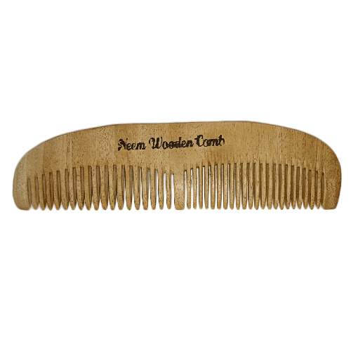 Natural Neem Wood Hair Comb - 8 Inch Solid Brown Matte Finish | Unisex Wide Teeth Design For Effortlessly Setting Hair In Place