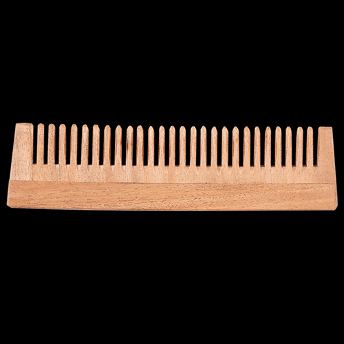 Natural Neem Wood Hair Comb - 8 Inch Solid Brown Matte Finish | Unisex Wide Teeth Design For Effortlessly Setting Hair In Place