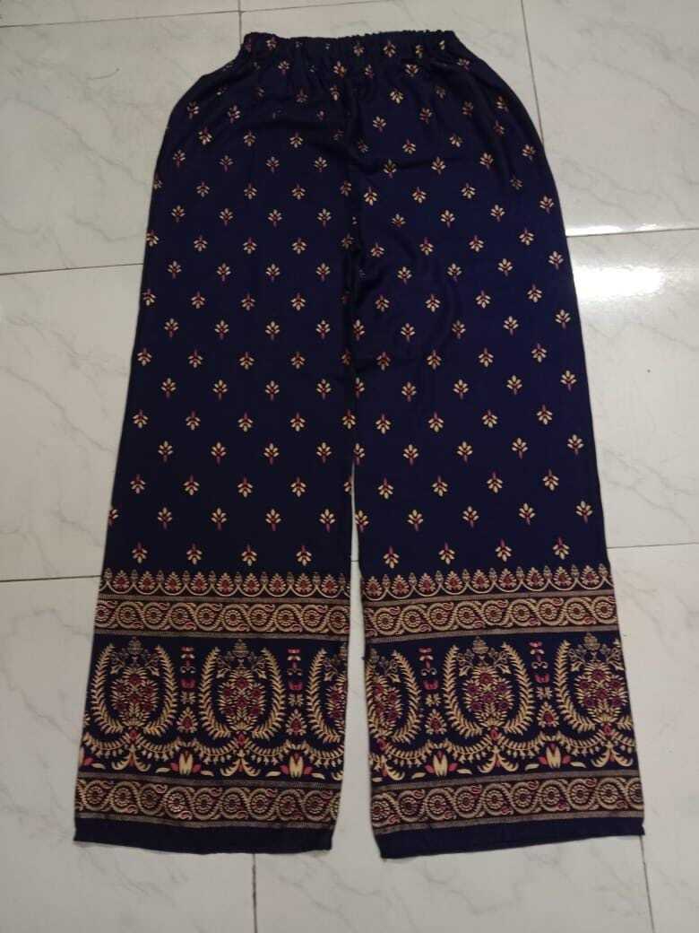 Casual Wear Rayon Palazzo - Rayon Material, Size Xxs To Xxxl, Multicolor, Printed Design | Washable, Suitable For Casual & Party Wear