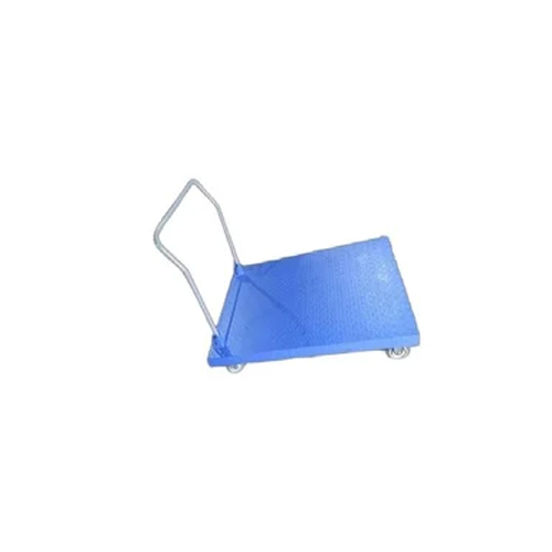Foldable Platform Trolley - Mild Steel, 900x600 mm, Blue | Polished Surface, Heavy-Duty, Space-Saving Design