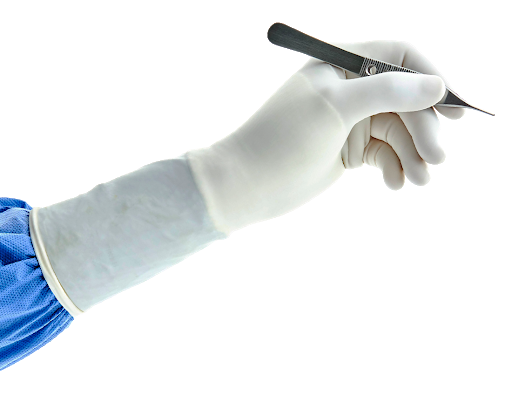 Long Sleeve Glove - Latex Material Disposable Use White Color Powdered Sterilized For Medical Applications | 1-year Warranty Extended Cuff Design