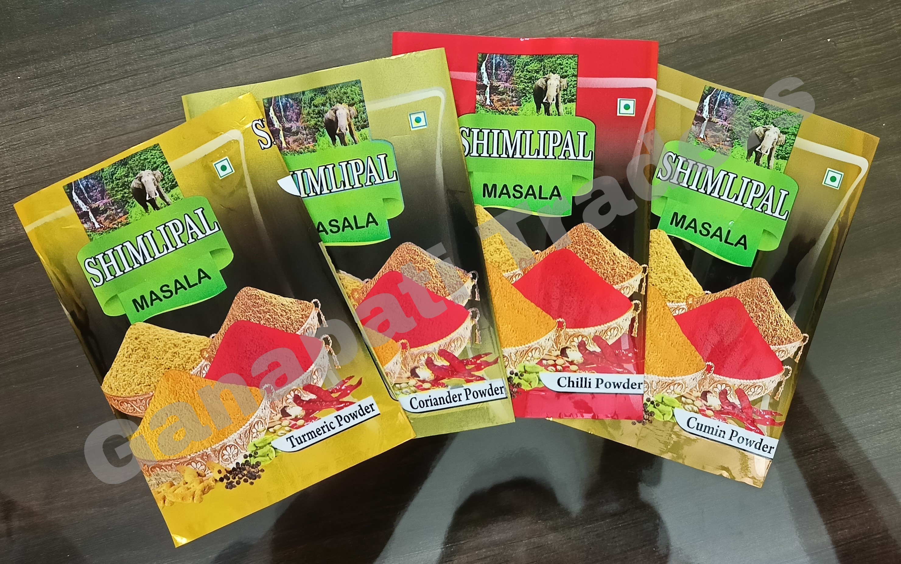 Red Printed Glossy Spices Packing Pouches