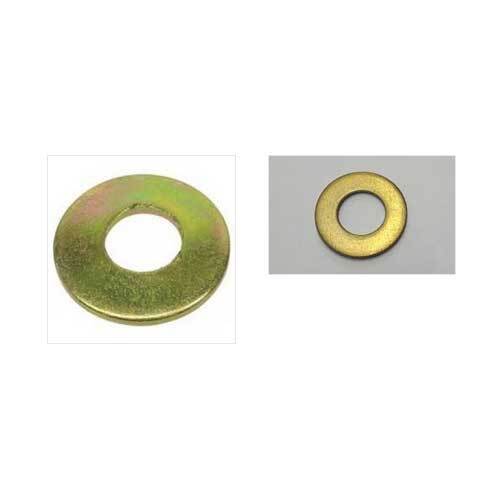 MS Flat Washers - Mild Steel, Various Sizes Available, Golden Round Shape - Essential for Automotive and Industrial Applications, Ensures Load Distribution and Surface Protection