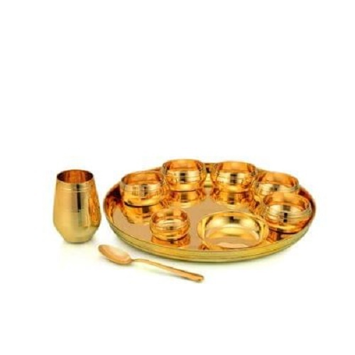 Copper Thali - Size: 27 Cm