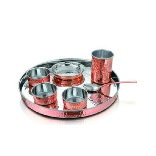 Copper Thali - Size: 27 Cm