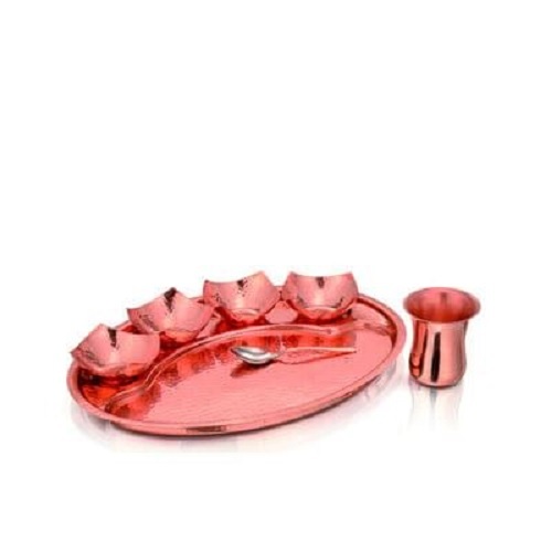 Copper Thali - Size: 27 Cm