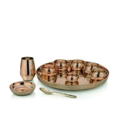 Copper Thali - Size: 27 Cm