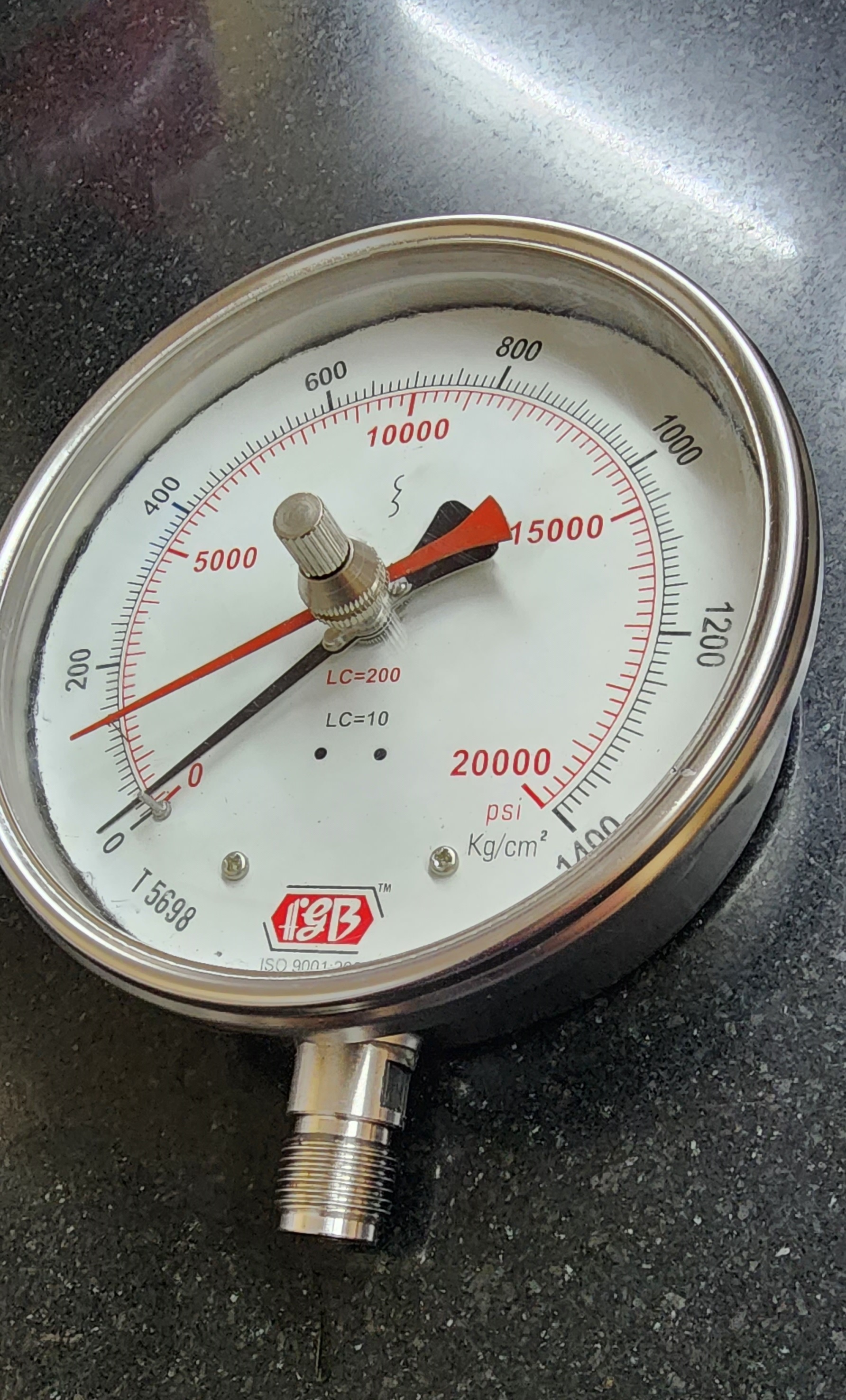 Bursting Pressure Gauge Maximum Red Pointer