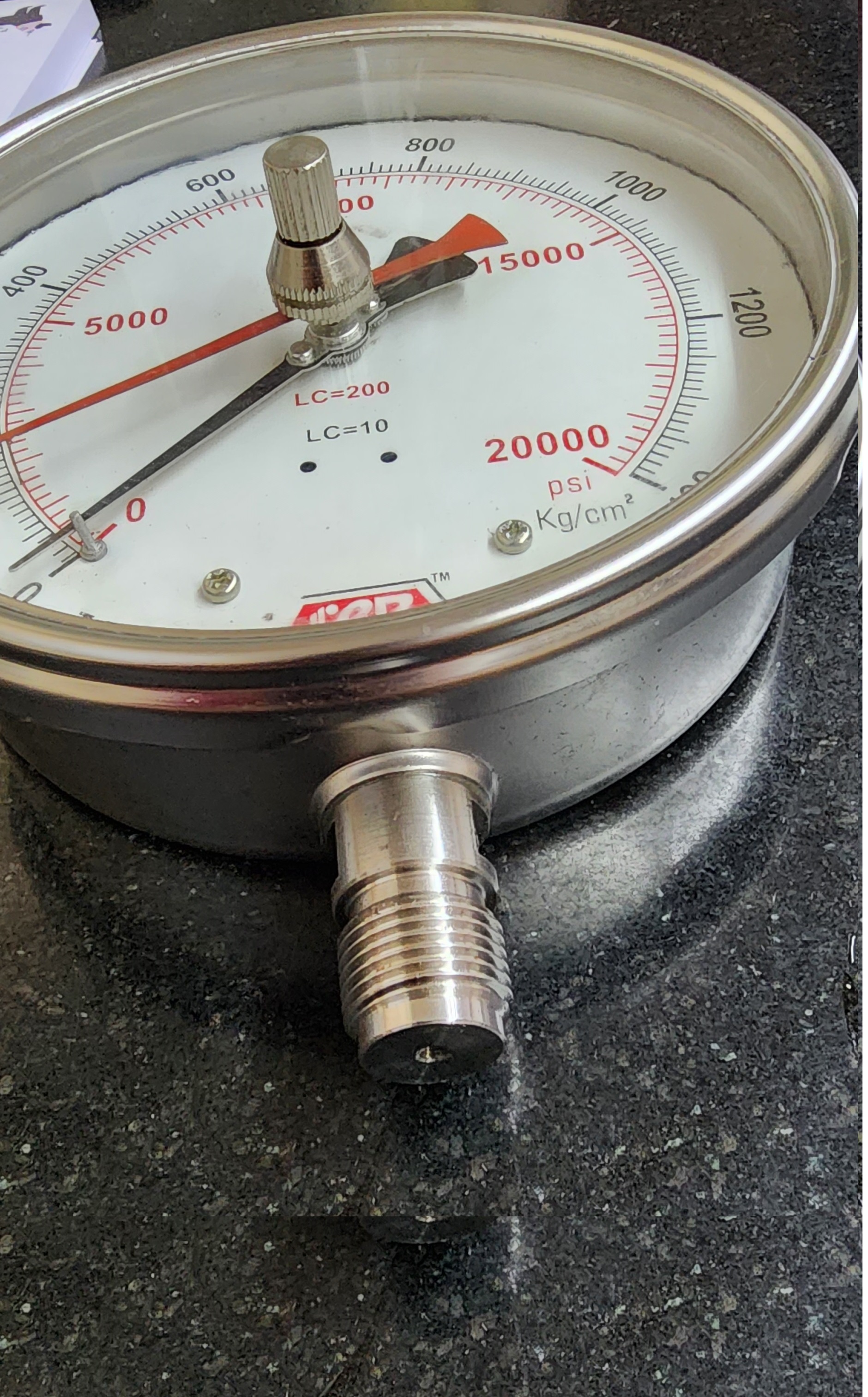 Bursting Pressure Gauge Maximum Red Pointer