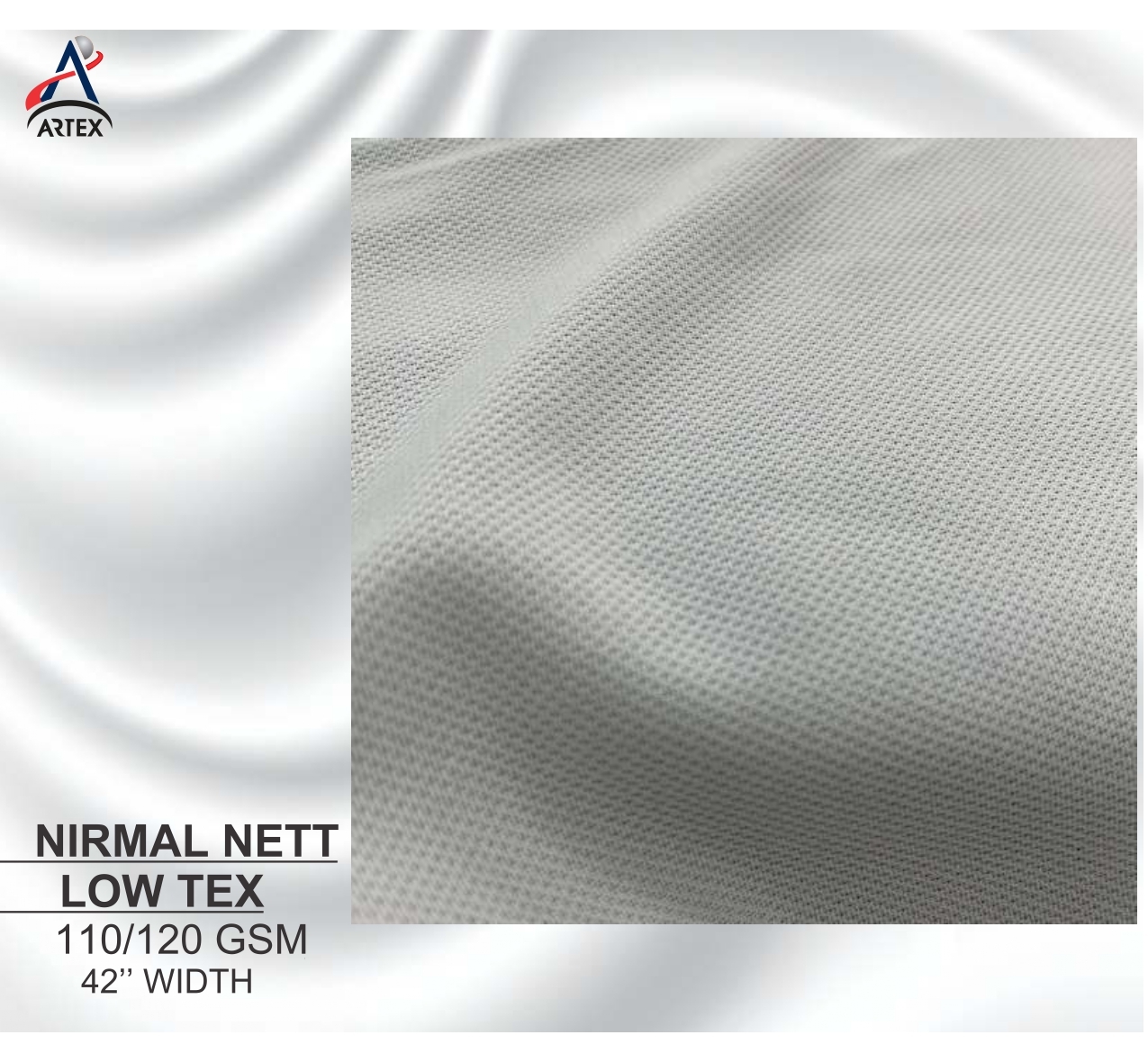 Nirmal Nett Fabric - 42 Inches Width, Custom Weight, White Color | Plain Texture, Washable, Versatile For Garment Industries