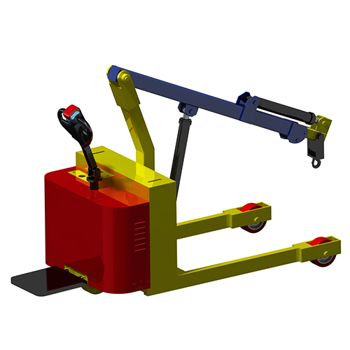 Fully Electric Floor Crane - Color: Yellow-red