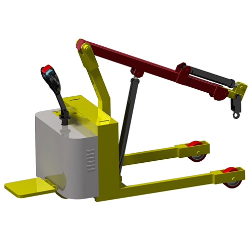 Fully Electric Floor Crane - Color: Yellow-red