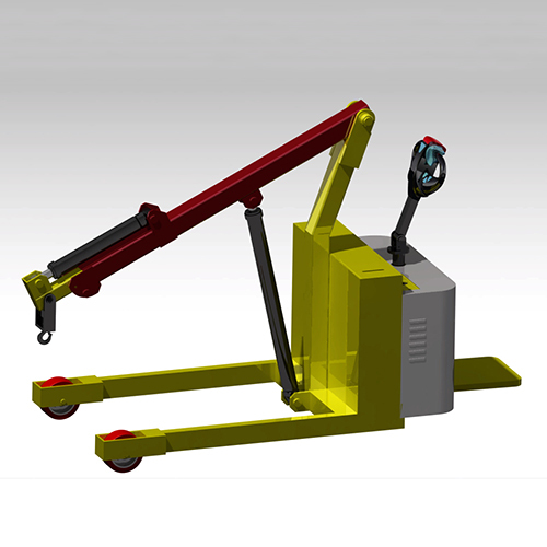 Fully Electric Floor Crane - Color: Yellow-red