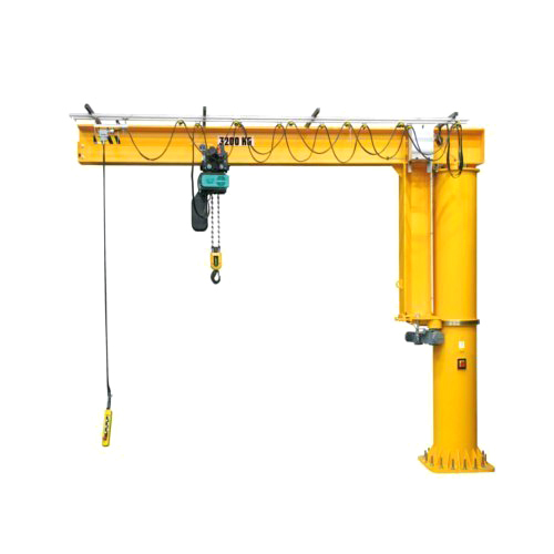 Industrial Jib Crane - Mild Steel & Stainless Steel, Yellow Color | Hydraulic Operation, 3 Ton Loading Capacity, 1 Year Warranty