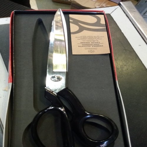 Mundiyal Carbon Steel Stay-set Bent Trimmers - 12 Inch Heavy-duty | Durable Carbon Steel Blades, Non-foldable Design, Tailor Scissors