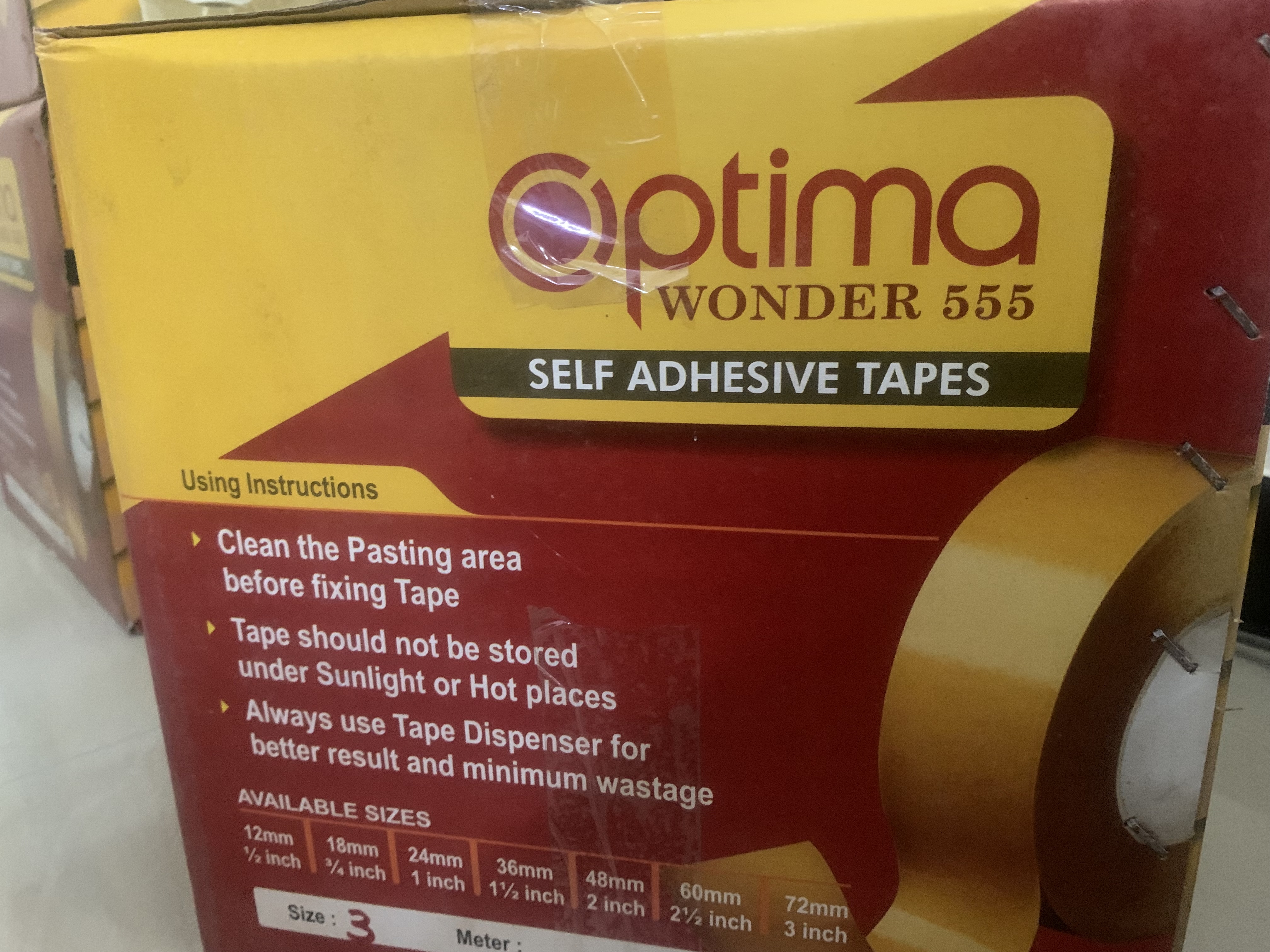 Wonder 555 Optima Bopp Tape - 1", 2", & 3" Sizes | Durable, High-performance Bopp Material