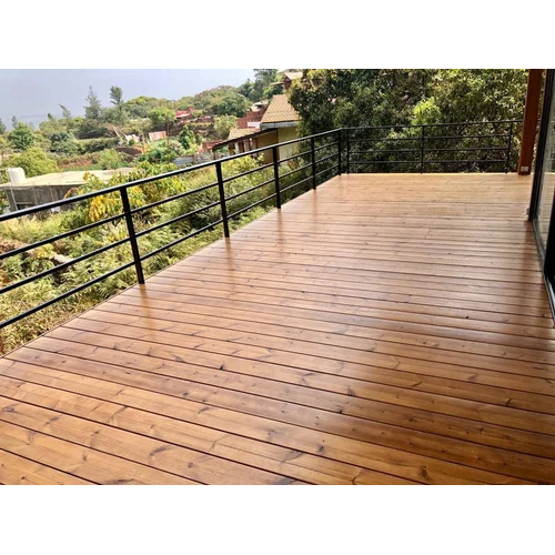 Thermopine Wood Decking - Wood, 26x140 mm, Brown | Easy to Install, Smooth Surface, Laminate Flooring, Minimal Upkeep, Eco-Friendly