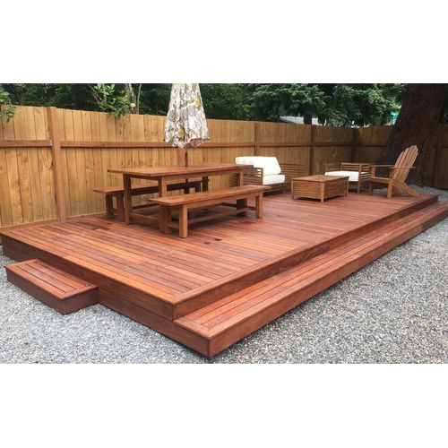 Ipe Wood Deck Flooring - Wood Laminate Flooring, 19x90 mm / 21x145 mm Sizes, Brown Color, Easy to Install, Smooth Surface Finish