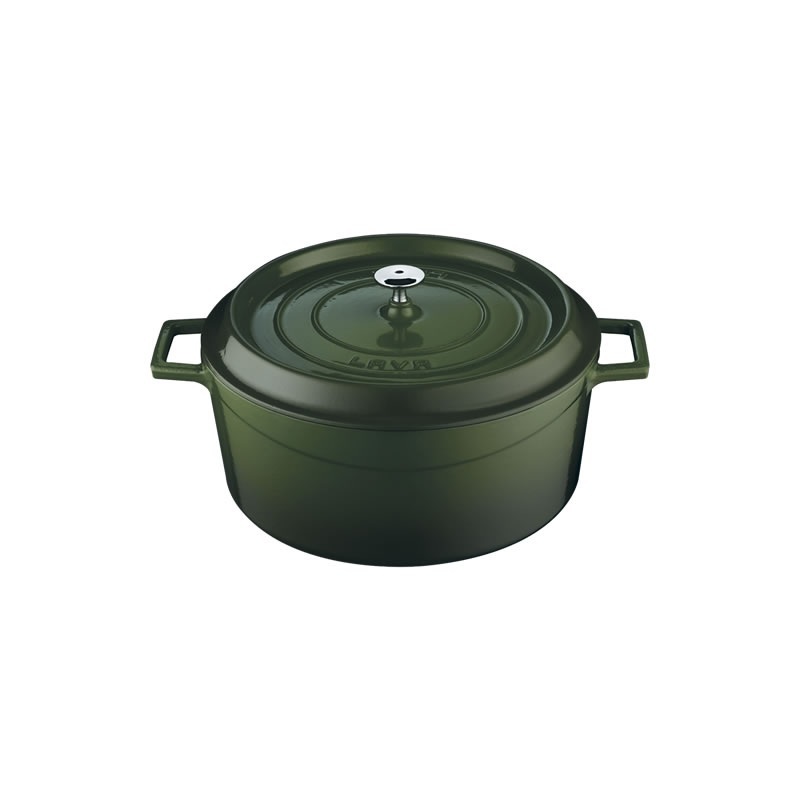 Enameled Cast Iron Casserole - 24 Cm Diameter, Red | Durable Three-coat Porcelain Finish, Self-basting Lid, Effortless Cleanup