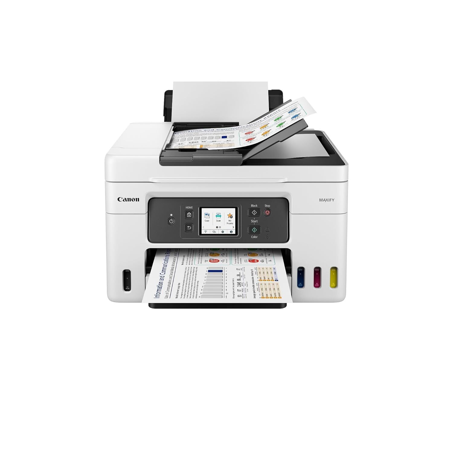 Maxify Gx4070 Printer - Ultra High Page Yield Ink, Duplex Printing, 6.7 Cm Lcd Touch Screen | Wireless & Wired Connectivity, Easy Maintenance, Compact Design
