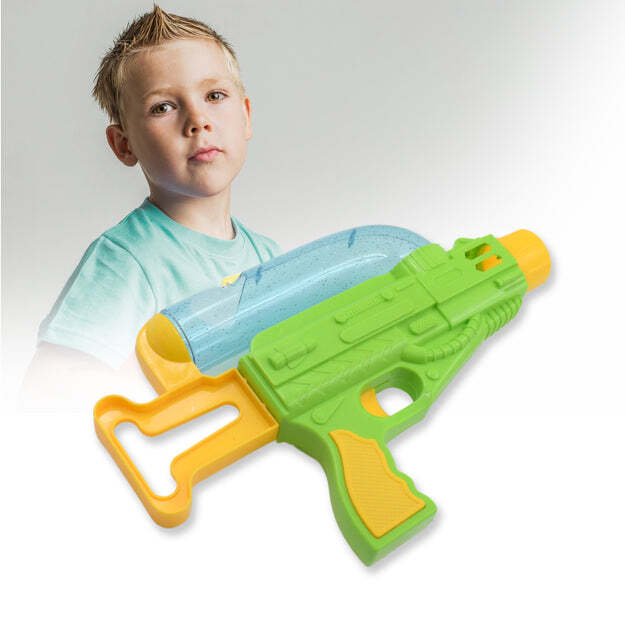 Manual Big Shooting 5 Ball Gun Toy - Plastic , 38x26x6 Cm , Colorful Plastic Balls | Child-safe Design With Easy-load Mechanism For Year-round Fun