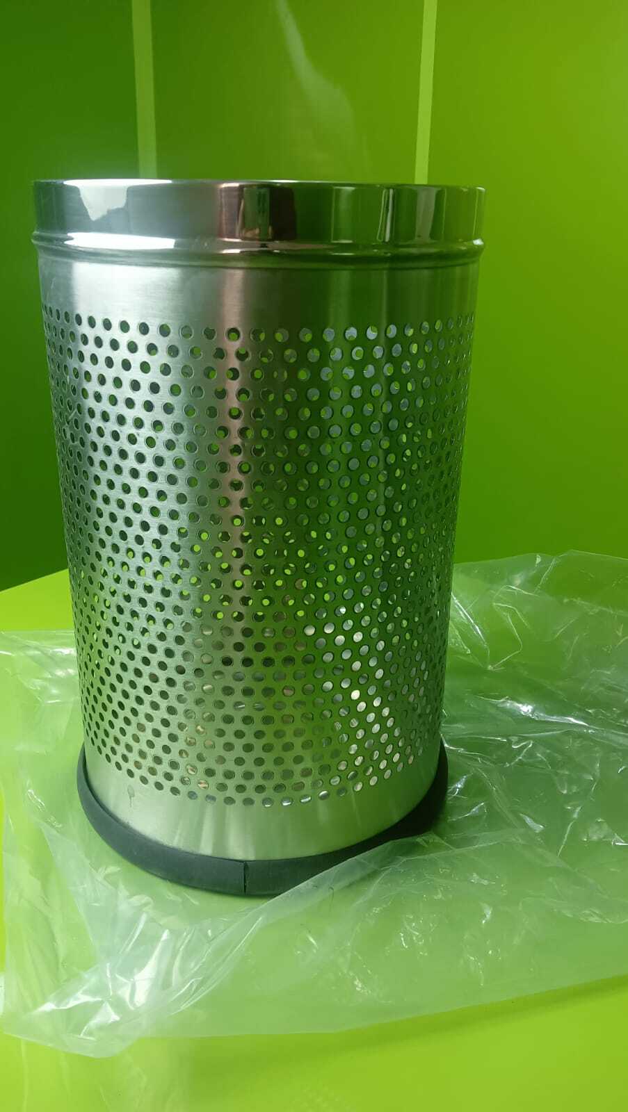 Round Perforated - Stainless Steel, 7x10 To 10x14 Inches, Matt Finish | Open Top Design, Suitable For Office Use